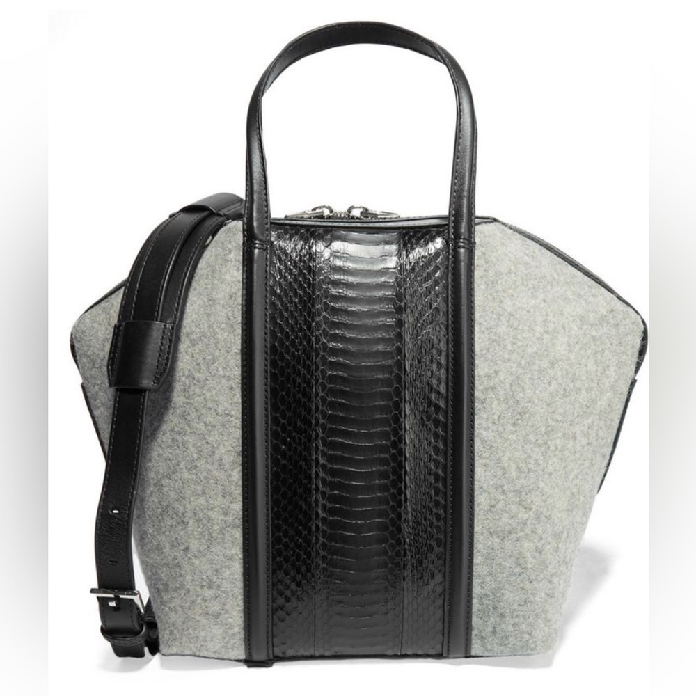 EUC Alexander Wang Emile Genuine Snakeskin and Wool Handbag Satchel